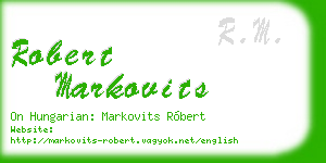 robert markovits business card